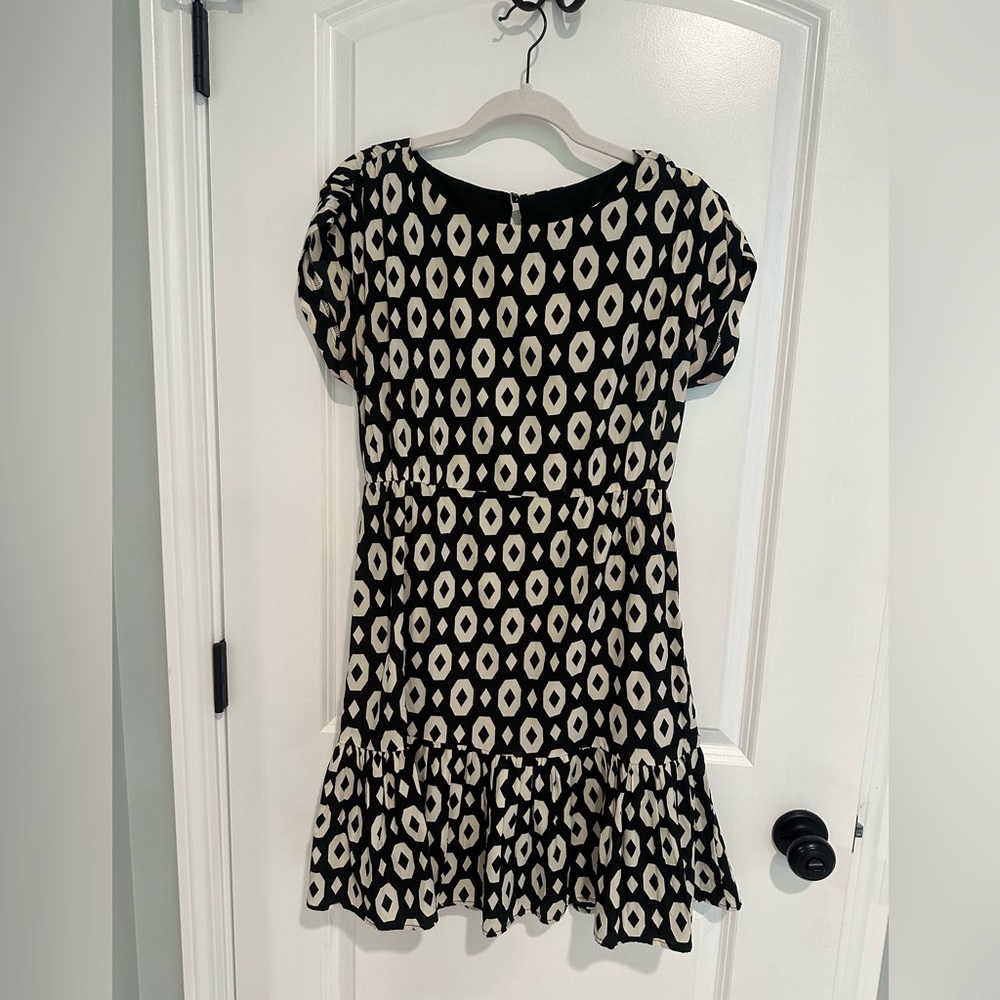 Black & White Dress with Ruffle Hem